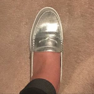 Cute silver loafers